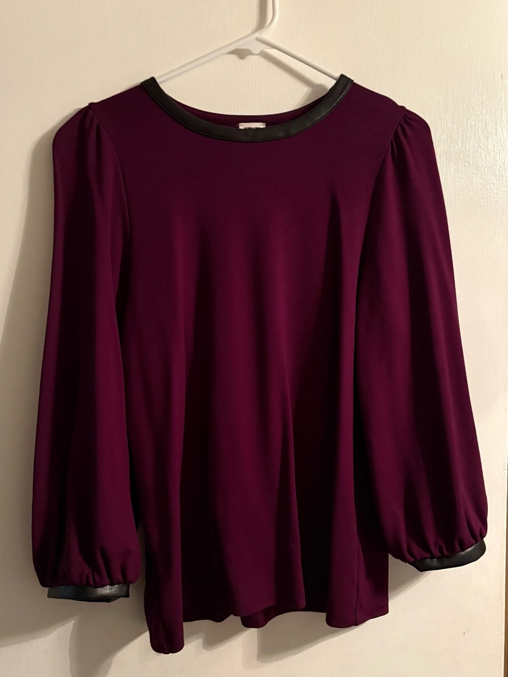 Beautiful Anne Klein Blouse with Leather Details